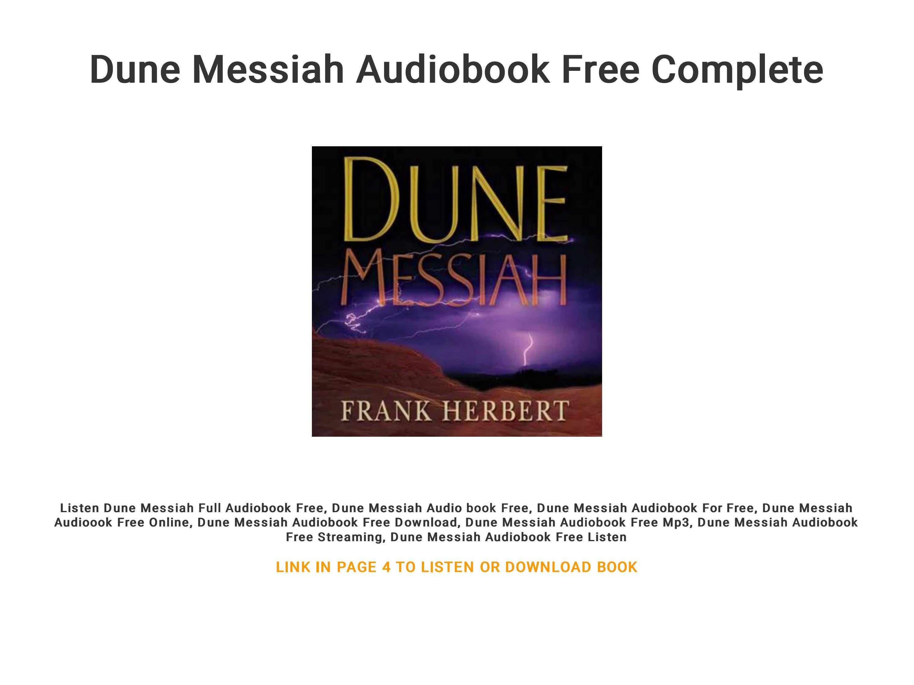 Frank Herbert - Dune Messiah Audiobook Online: Unveil Secrets