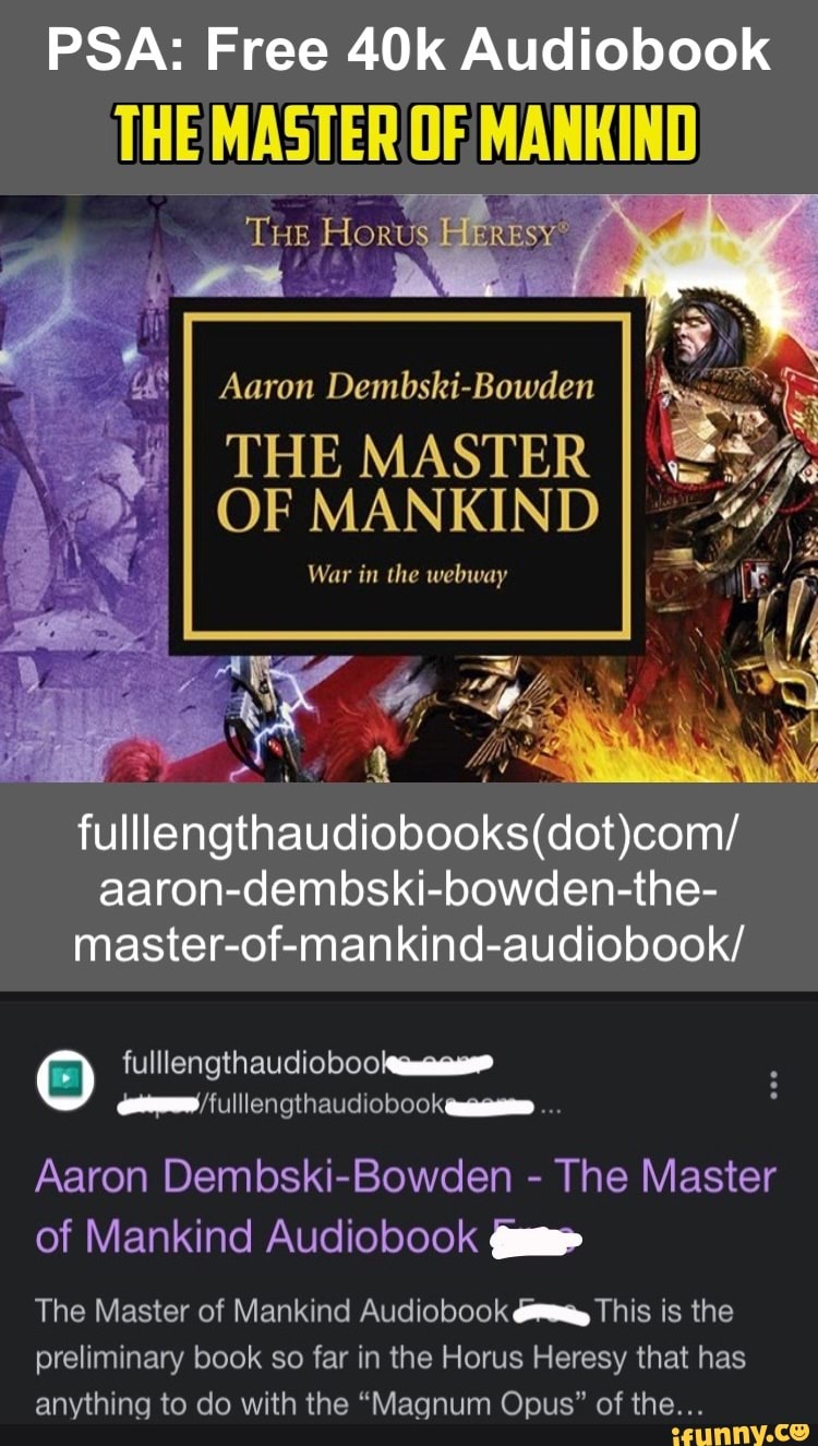 Warhammer 40K - Master of Mankind Audiobook  