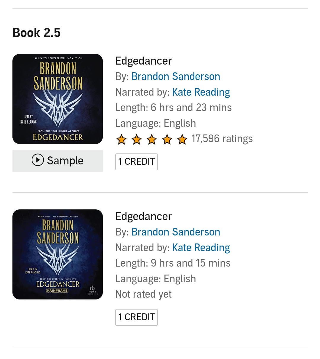 Brandon Sanderson - Edgedancer Audiobook  